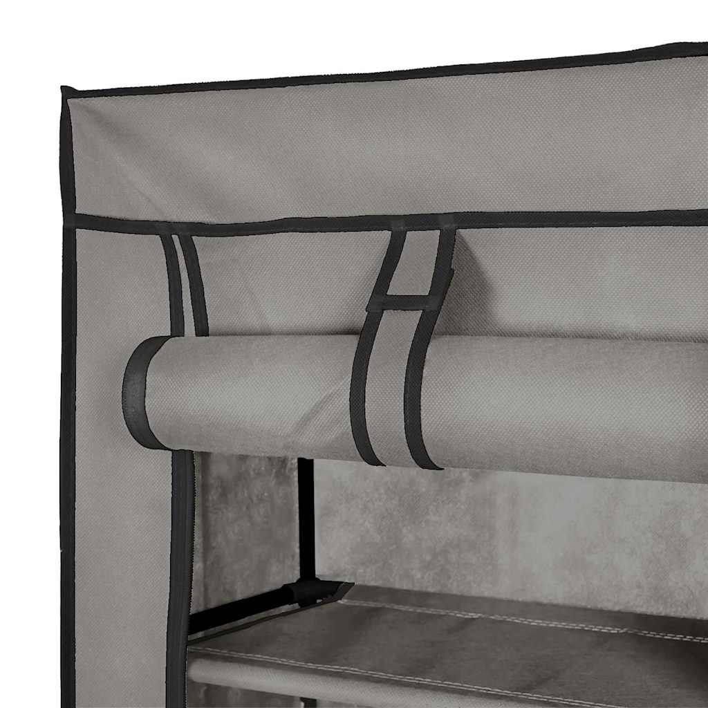 Ormarić za cipele s poklopcem 57 x 29 x 162 cm tkanina siva - number 6.