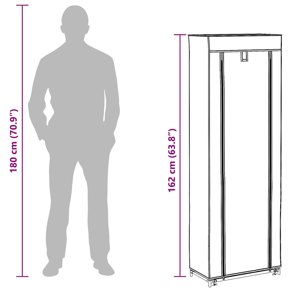 Ormarić za cipele s poklopcem 57 x 29 x 162 cm tkanina siva - number 9.