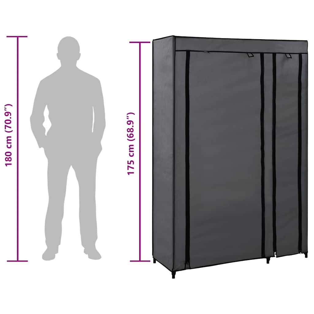 Sklopivi ormar 110 x 45 x 175 cm tkanina - siva, 1 - number 8.