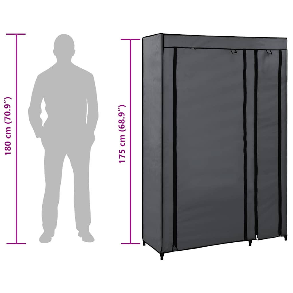 Sklopivi ormari kom. 110 x 45 x 175 cm tkanina - siva, 1, 2 - number 9.