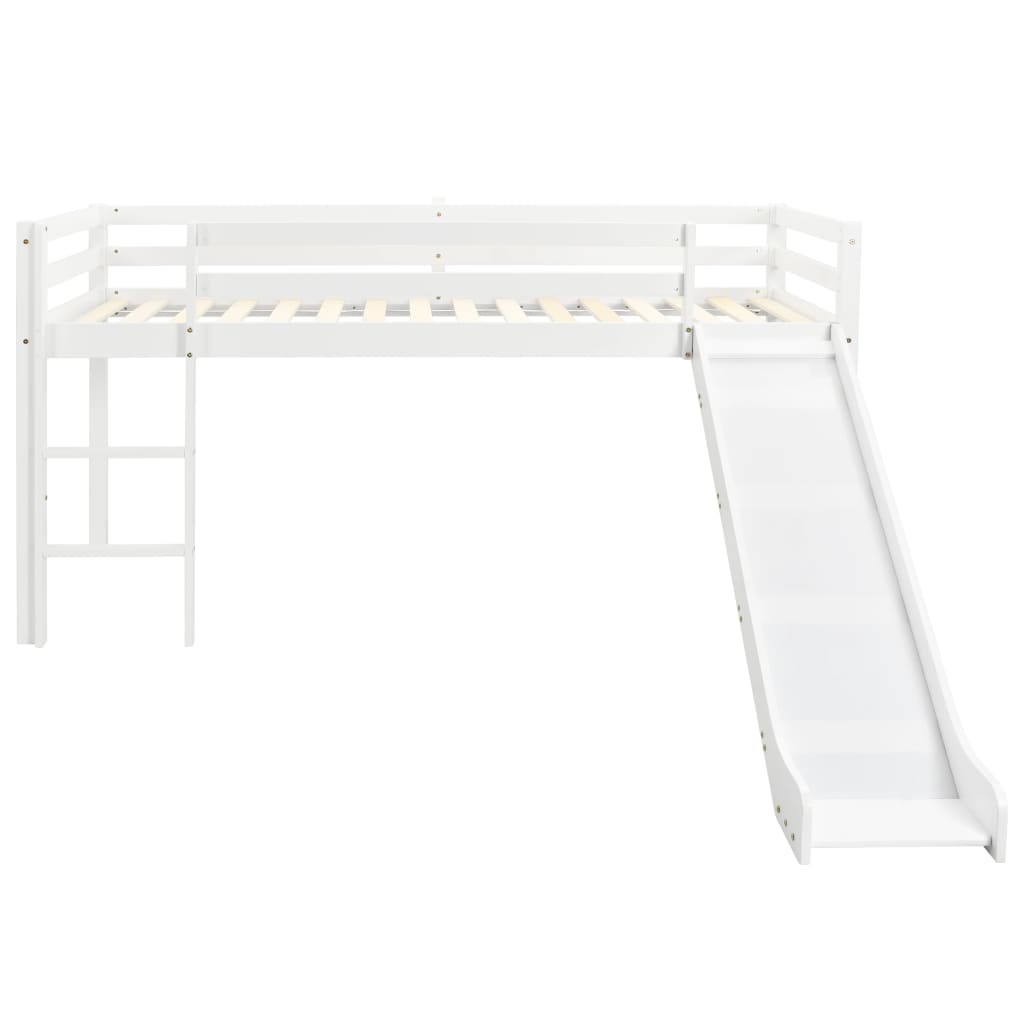 Loftseng til børn med rutsjebane og stige fyrretræ 97 x 208 cm - number 2.