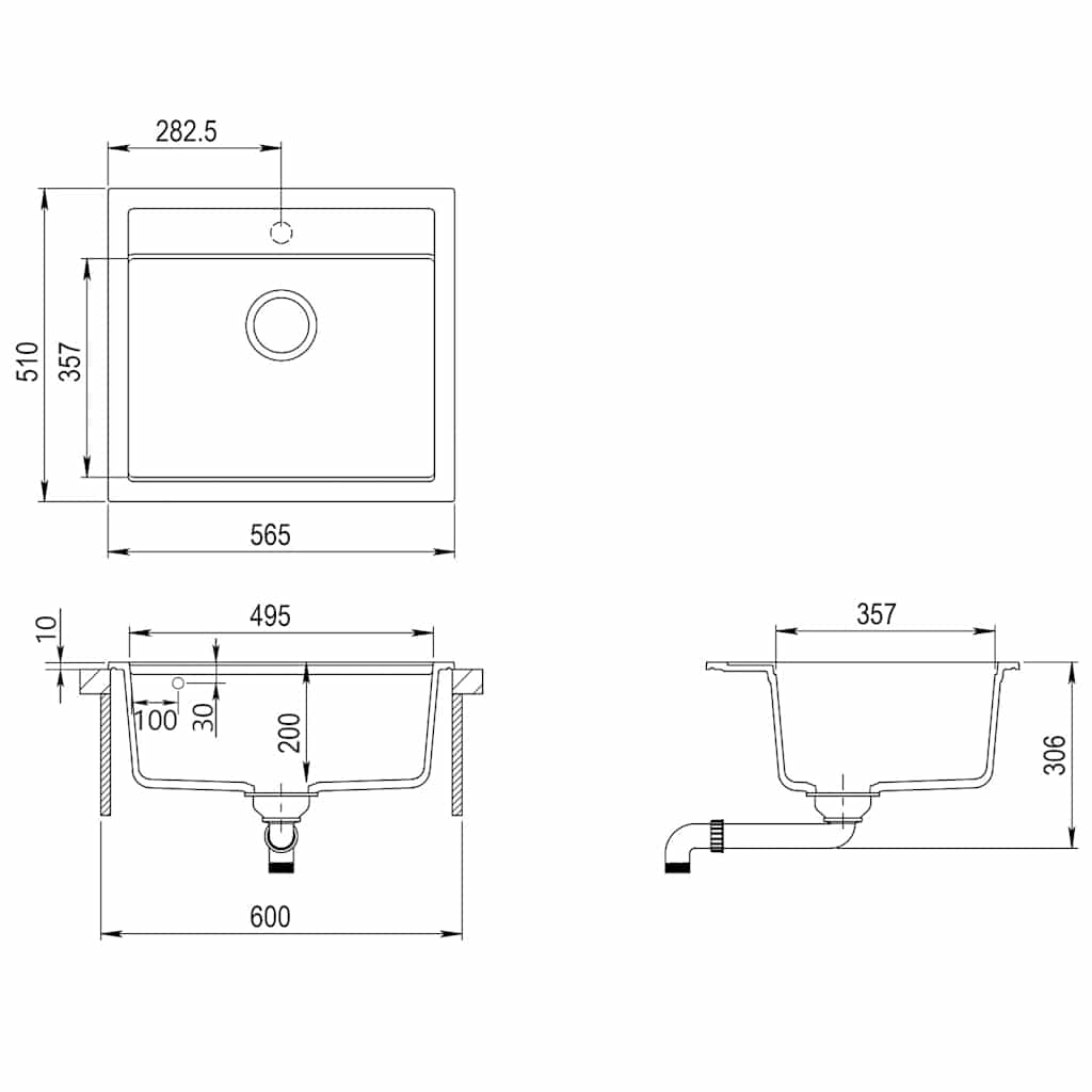 Évier de cuisine évier simple en granit - blanc - number 7.