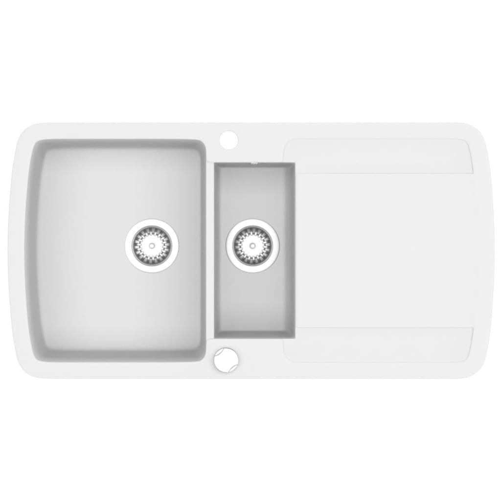 Diskbänk granit dubbel diskho - vit - number 2.