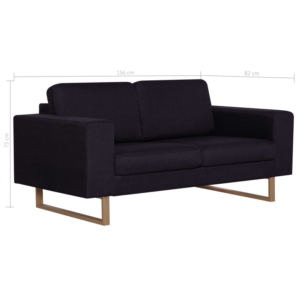 2-seters sofa i stoff - sort, 2-seter - number 8.