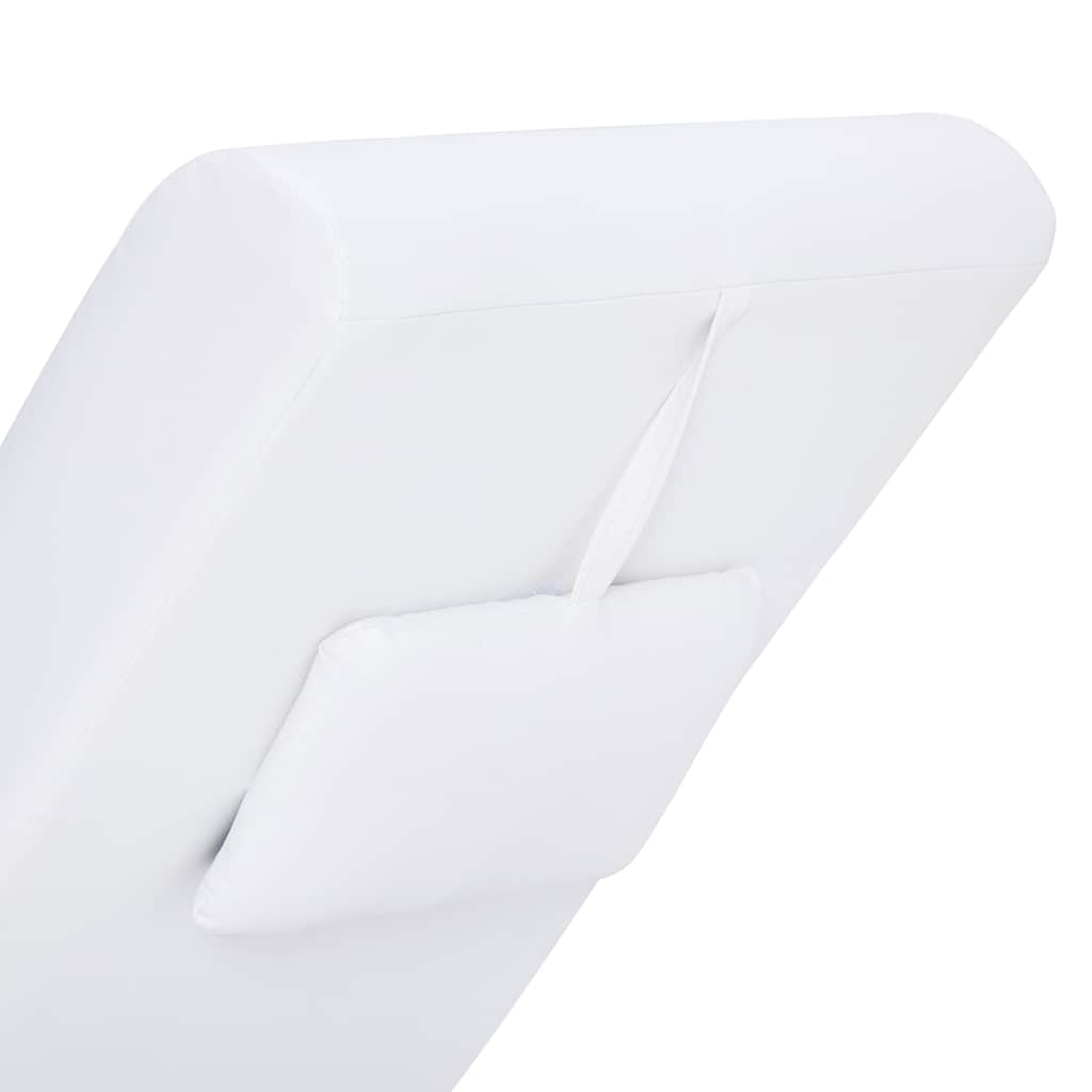 Chaiselong med massagefunktion og pude kunstlæder - hvid, 1 - number 6.