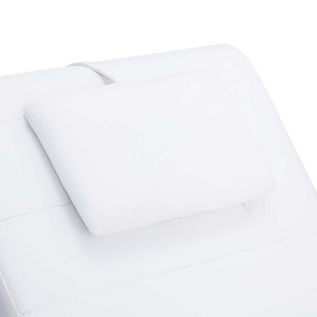 Chaiselong med massagefunktion og pude kunstlæder - hvid, 1 - number 8.