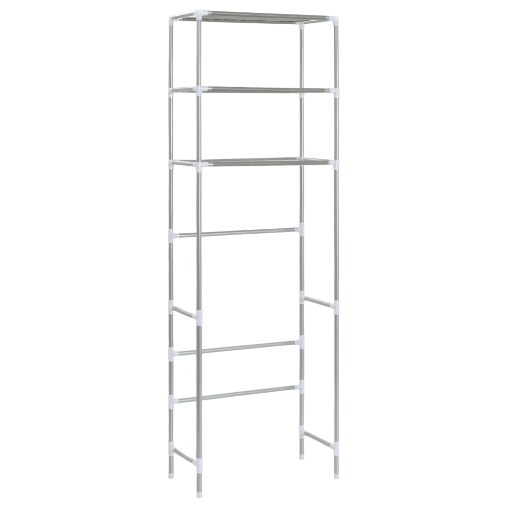 Storage rack with 3 shelves 53x28x169 cm silver-coloured - number 4.