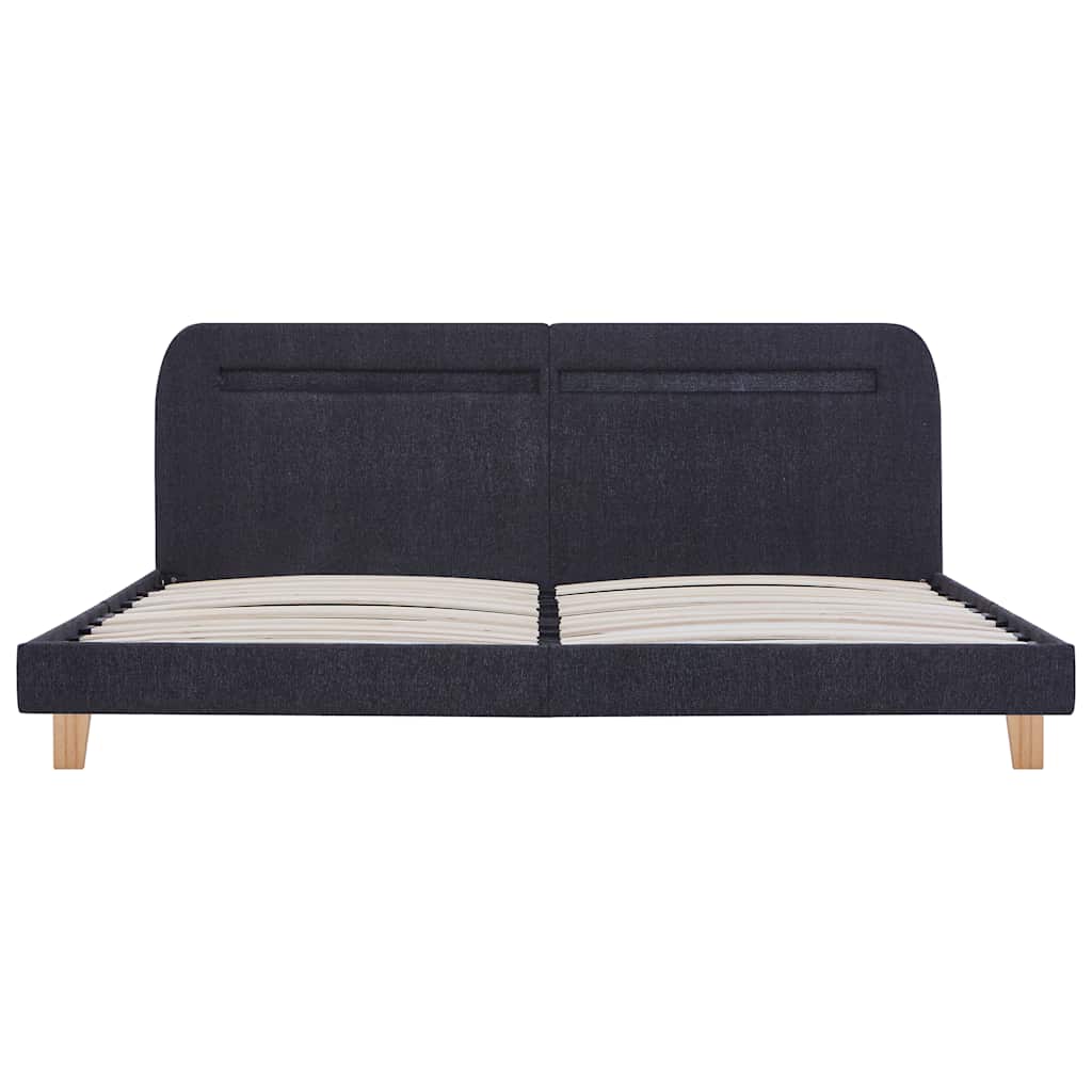 Sengramme med skjøter uten madrass 150x200 cm stoff mørk grå - number 5.