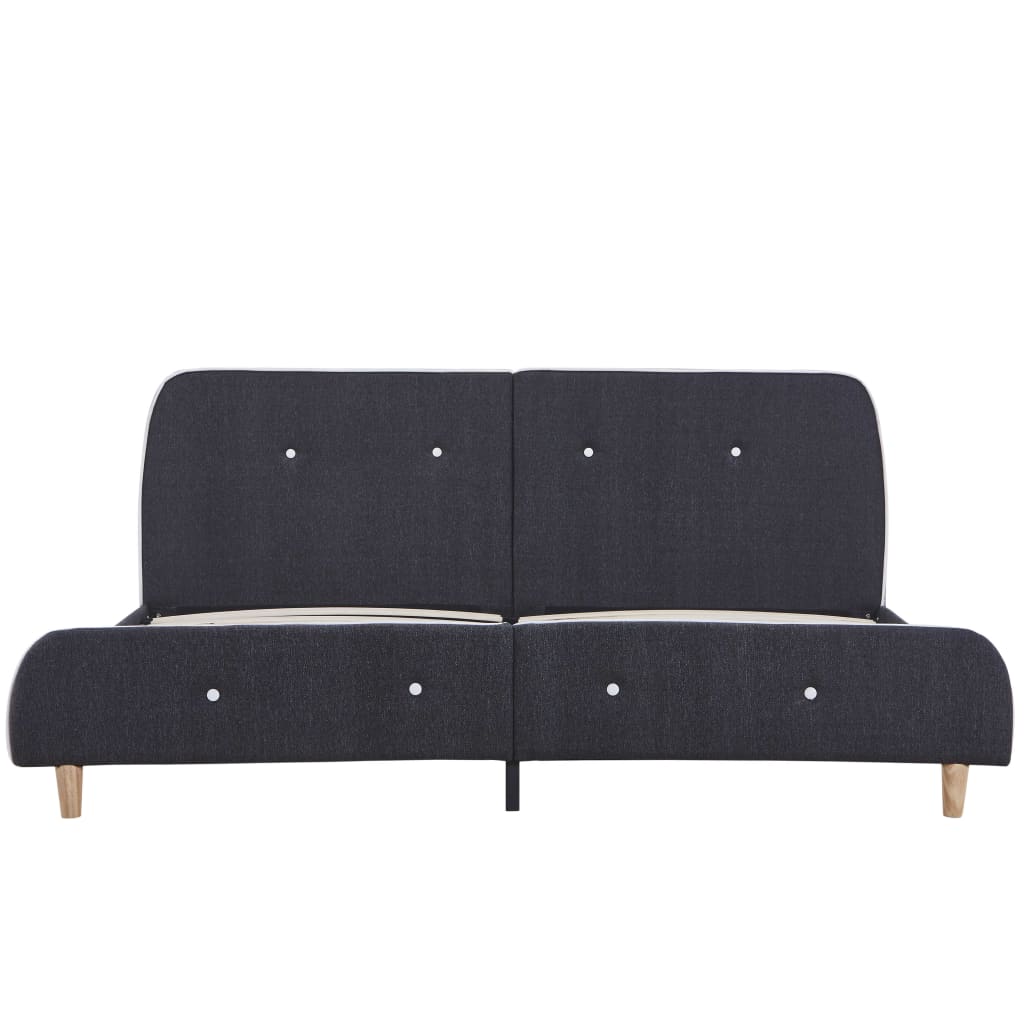 Rama łóżka bez materaca 150x200 cm tkanina ciemnoszara - number 3.