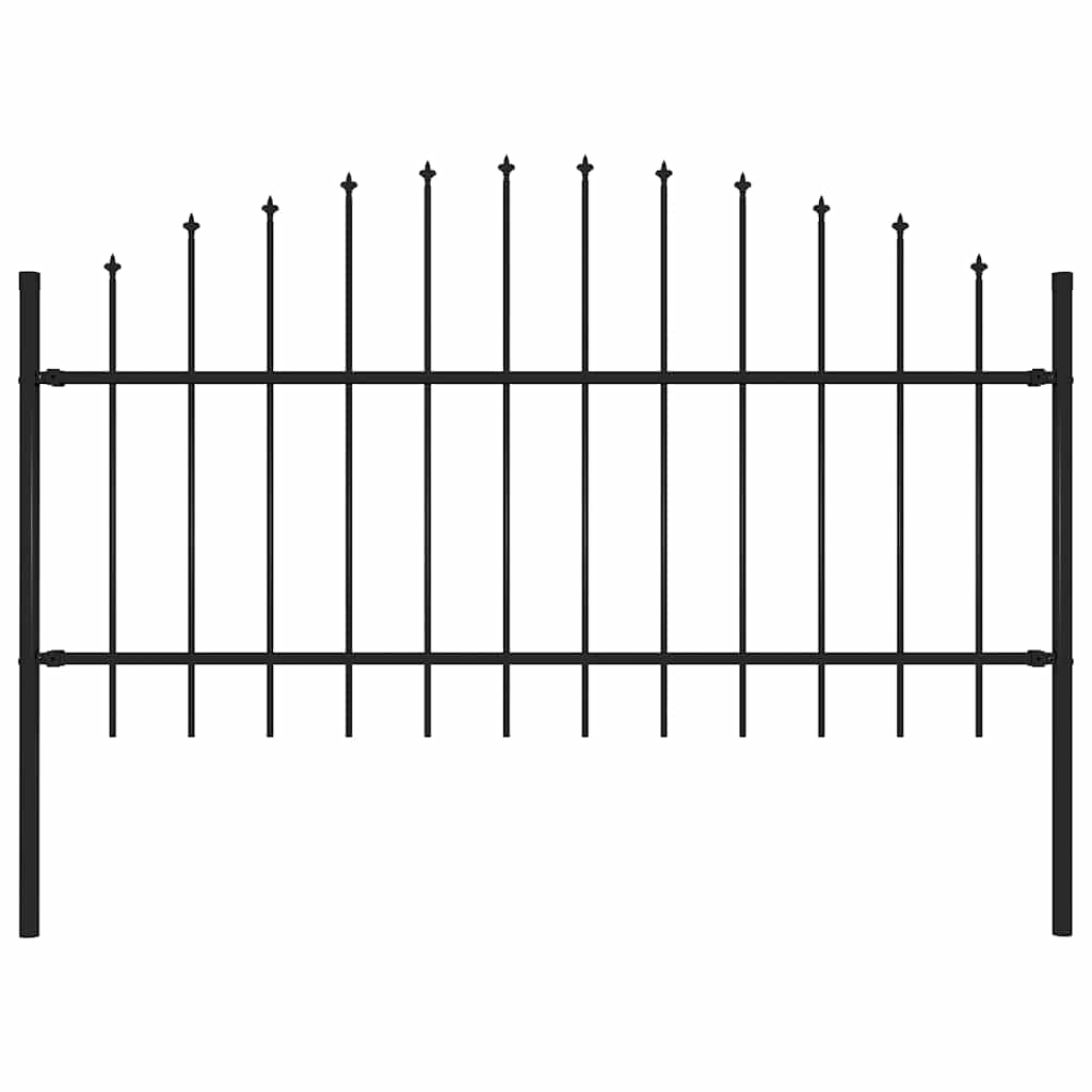 Havehegn med spydtop (1-1,25) x 1,7 m stål sort - 1, 1.7 m, 100-125 cm - number 1.