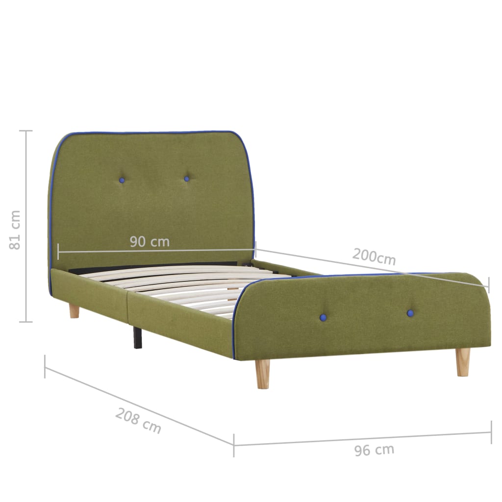 Bed frame fabric - green, 90 x 200 cm - number 6.