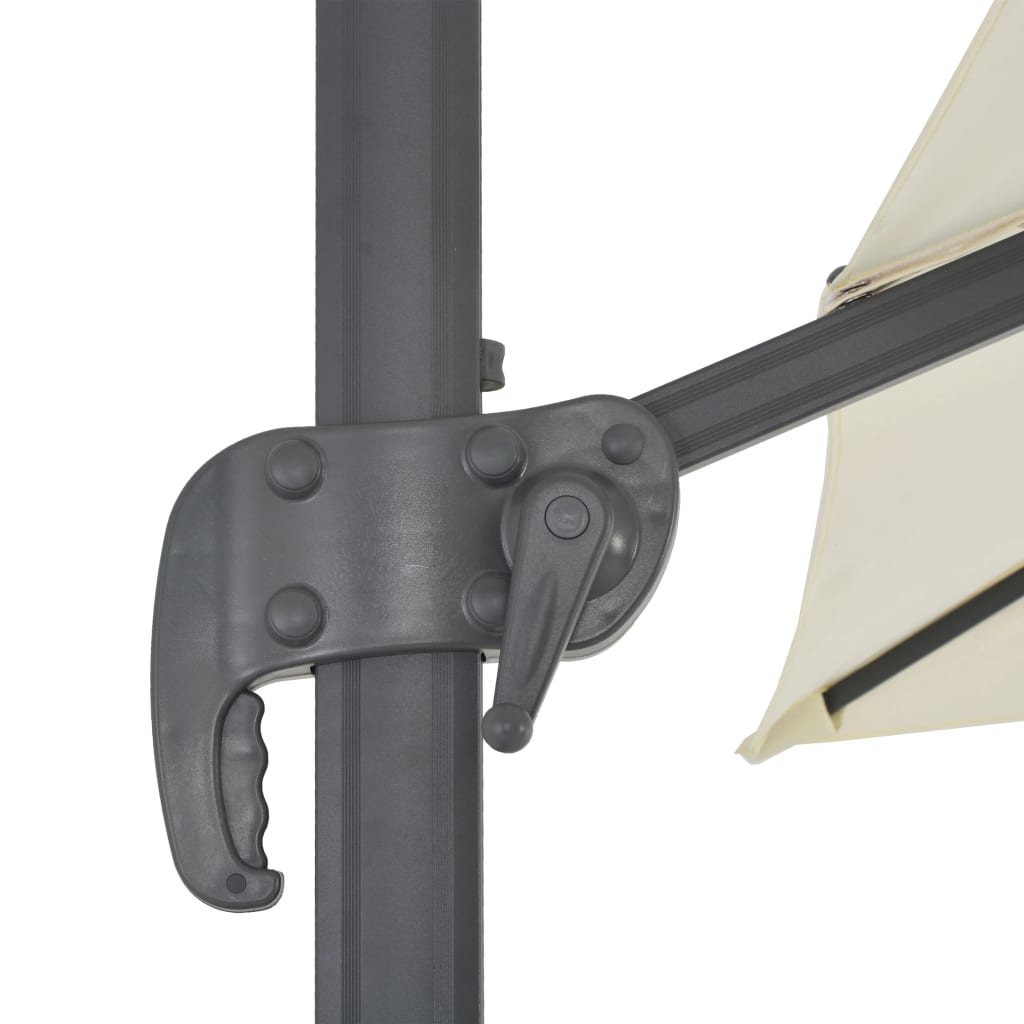 Haveparasol m. transportabel fod - sandfarvet, 3 x 3 m, 1 - number 8.