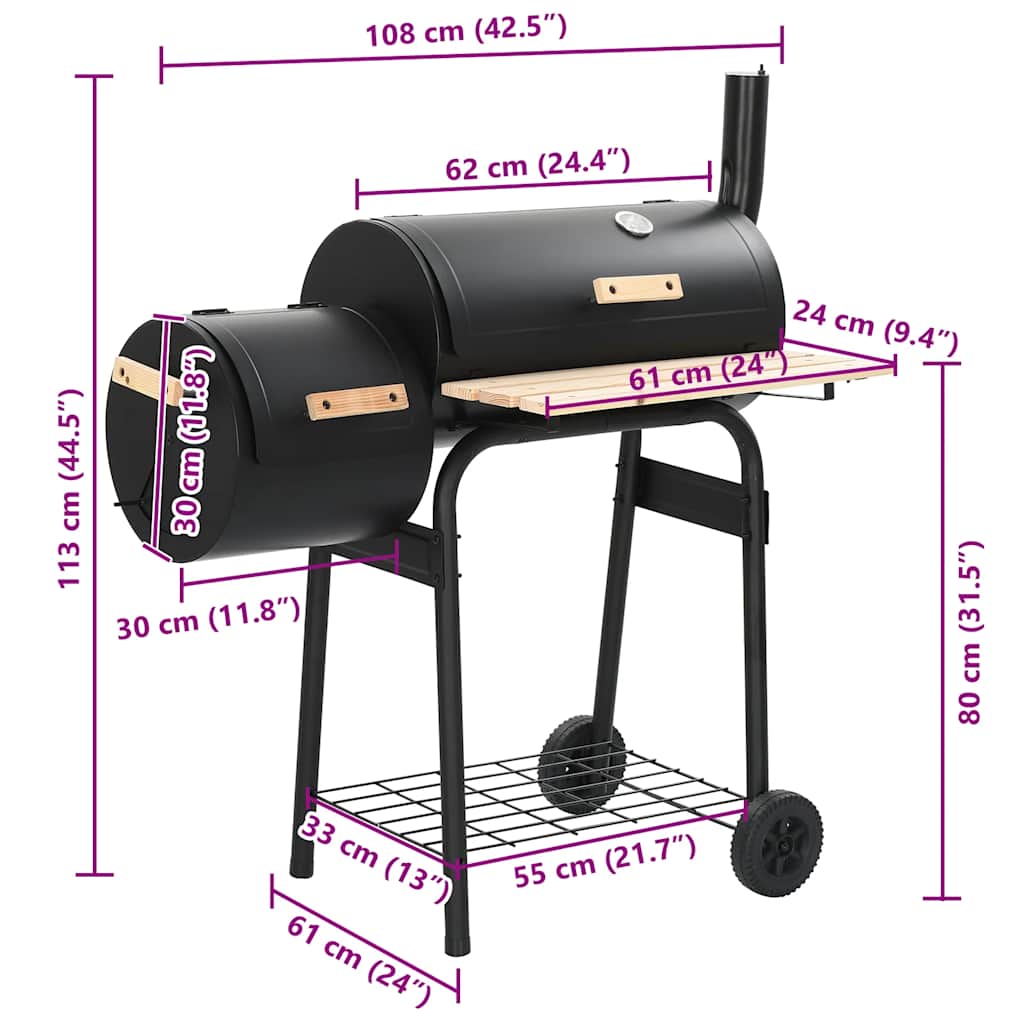 Classic smoking grill with charcoal - number 9.