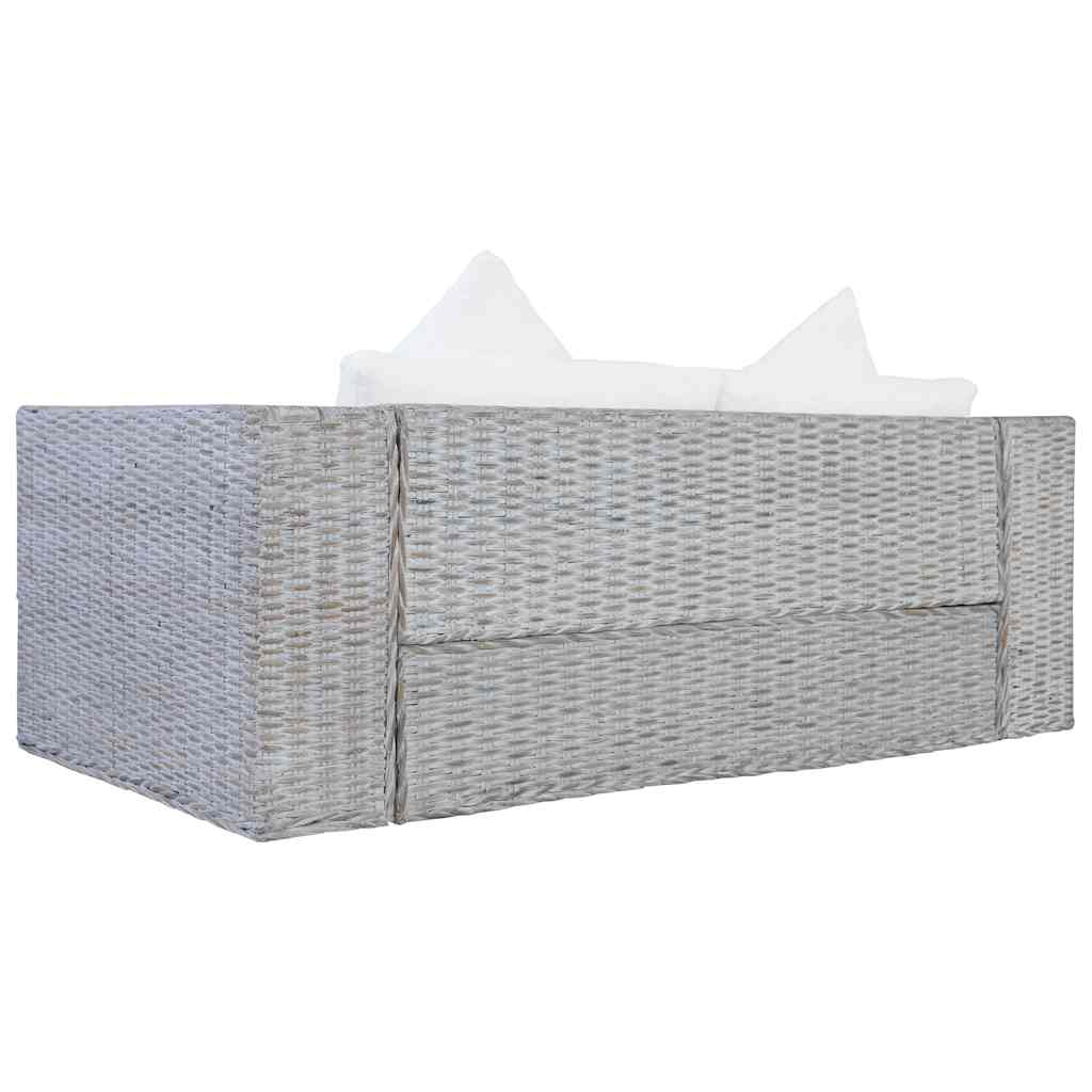 2-manns sofa med puter naturrottinggrå - number 4.