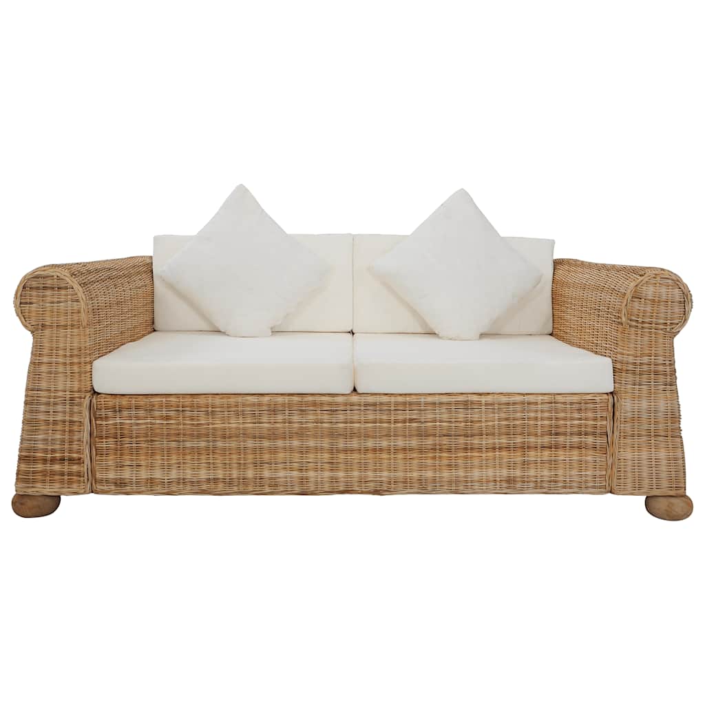 2-personers sofa med hynder naturlig rattan - number 3.