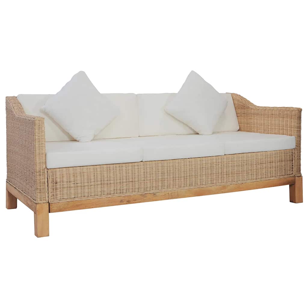 3-personers sofa med hynder naturlig rattan - number 1.