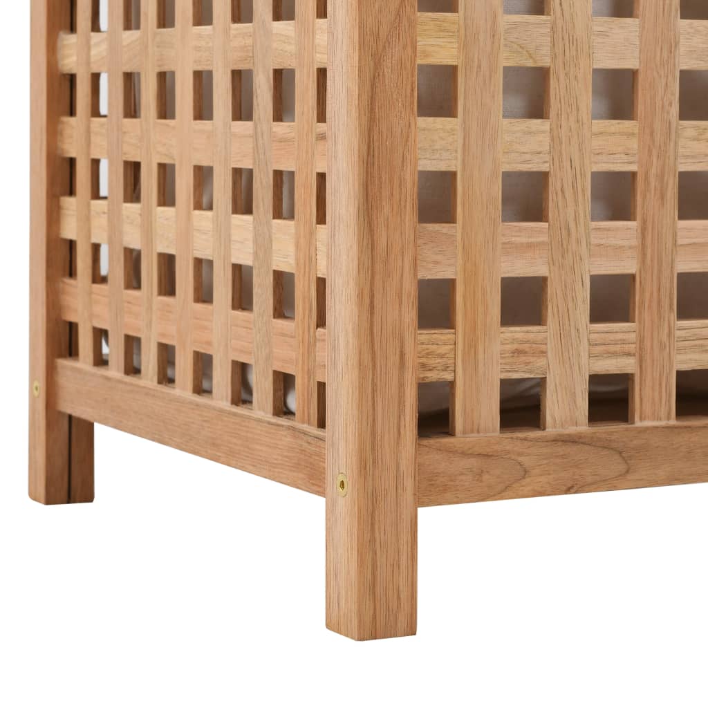 Laundry basket 39x39x65 cm solid walnut wood - number 6.