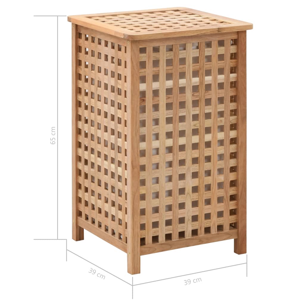 Laundry basket 39x39x65 cm solid walnut wood - number 7.