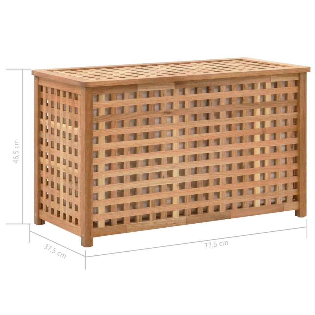 Laundry basket 77.5 x 37.5 x 46.5 cm solid walnut wood - number 8.
