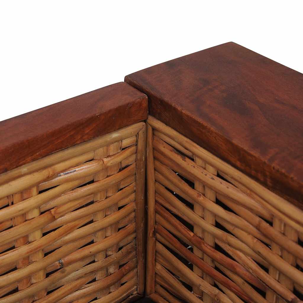 3-manns sofa med puter naturlig rottingbrun - number 8.