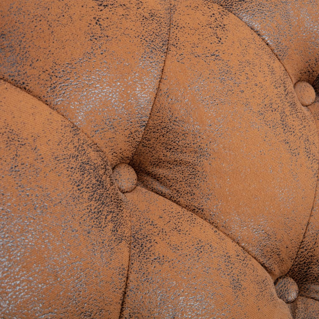 Leżanka ze sztucznego zamszu brązowa - number 7.