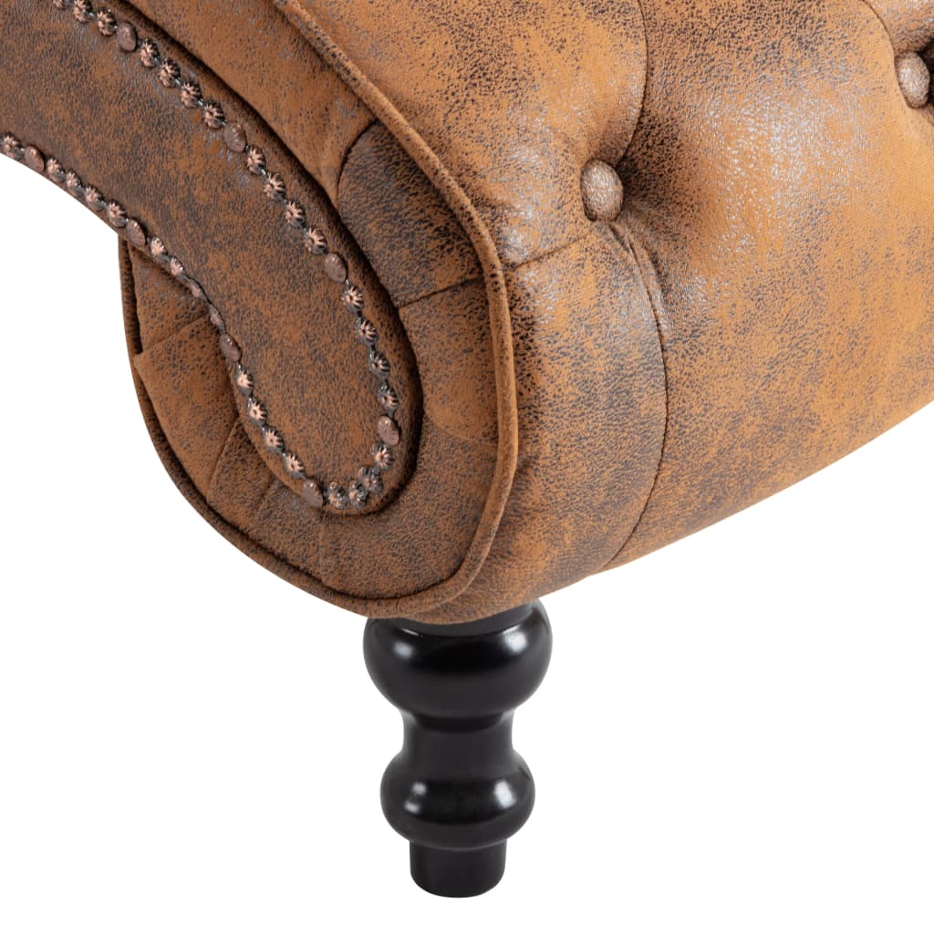 Leżanka ze sztucznego zamszu brązowa - number 6.