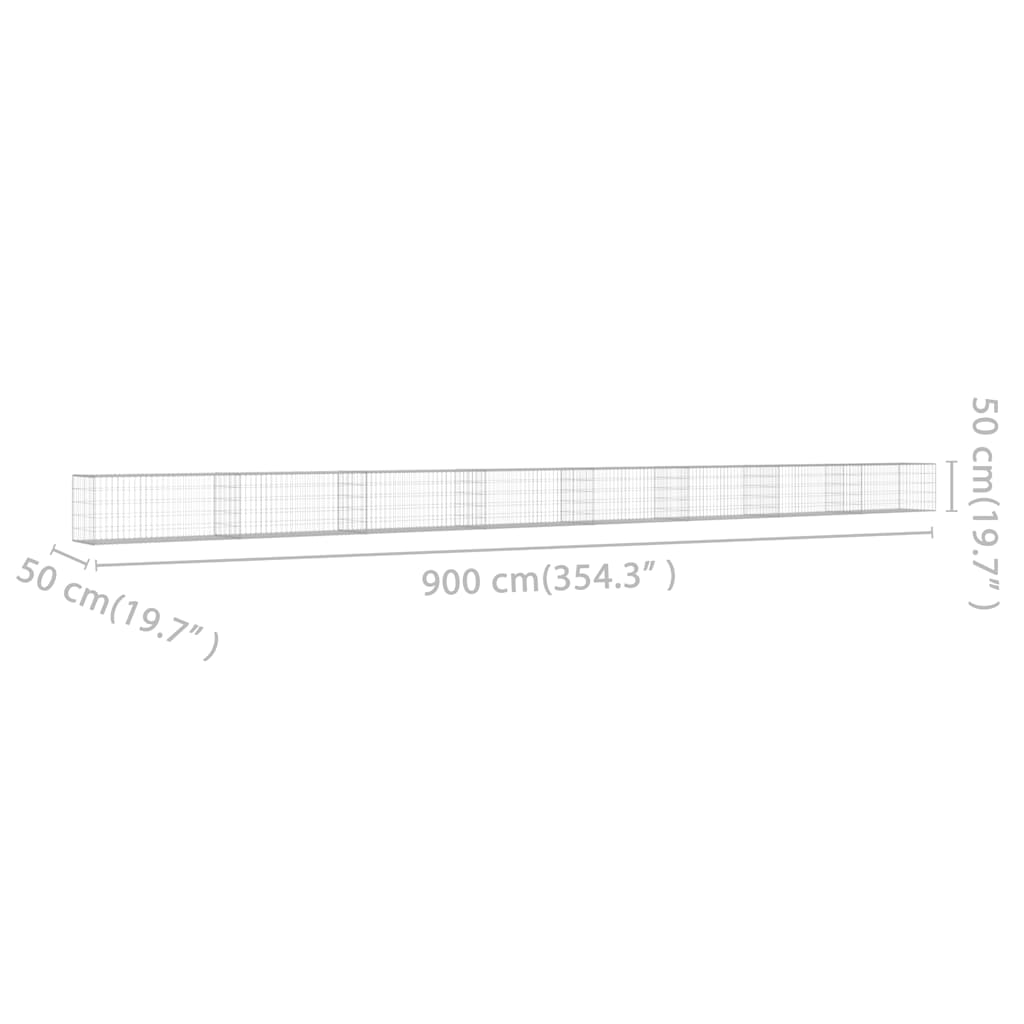 Gabionski zid s poklopcima od pocinčanog čelika - 900 x 50 x 50 cm, 1 - number 7.