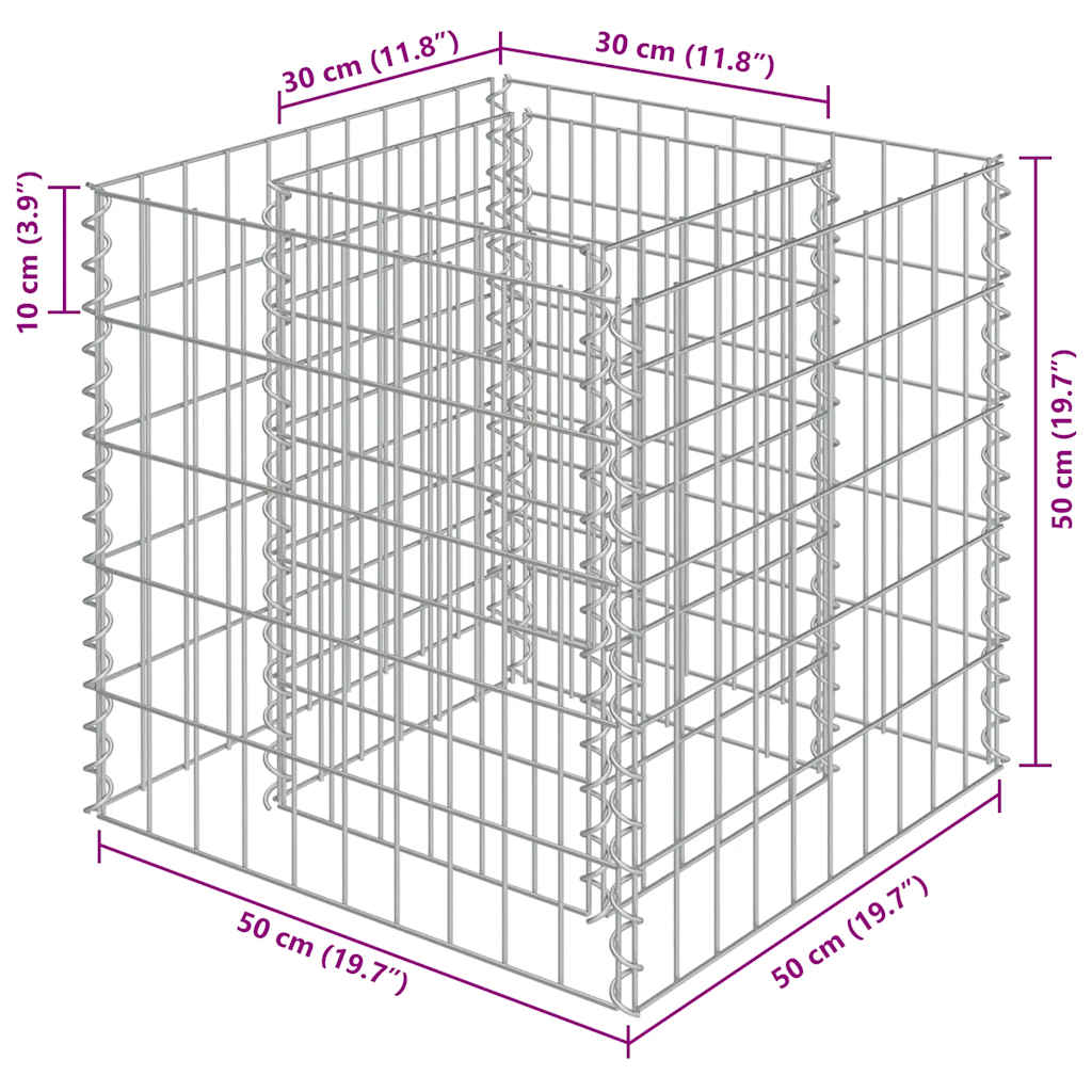 Gabion raised bed galvanized steel - 540 x 50 x 50 cm, 1 - number 7.