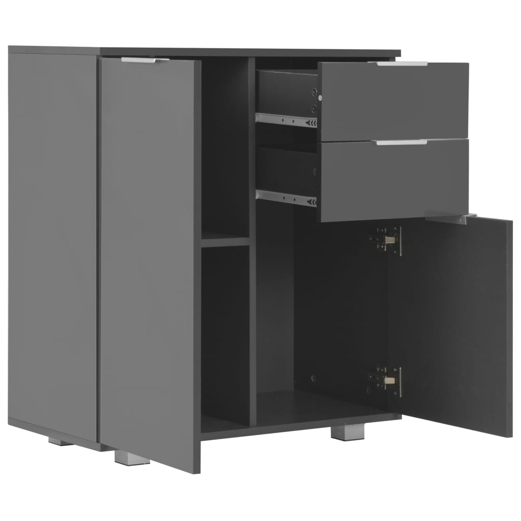 Skænk 71x35x80 cm konstrueret træ højglans - grå, 1 - number 4.