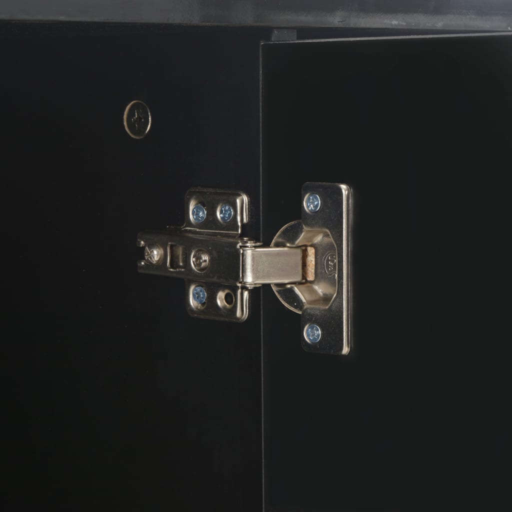 Skänk 71x35x80 cm högblankt trä, svart, 1 - number 8.