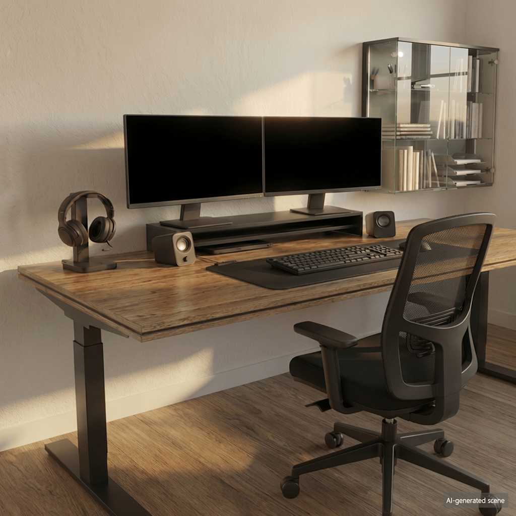 Stalak za ekran 100x24x13 cm izrađeno drvo - crno, 1 - number 1.