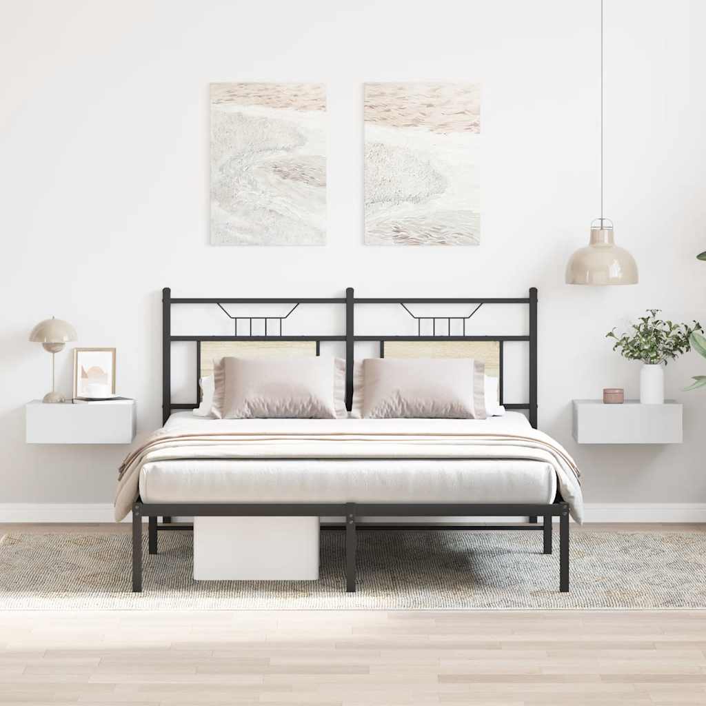 Flytande sängbord. 40 x 30 x 15 cm konstruerat trävitt - vit högglans, 2 - number 1.