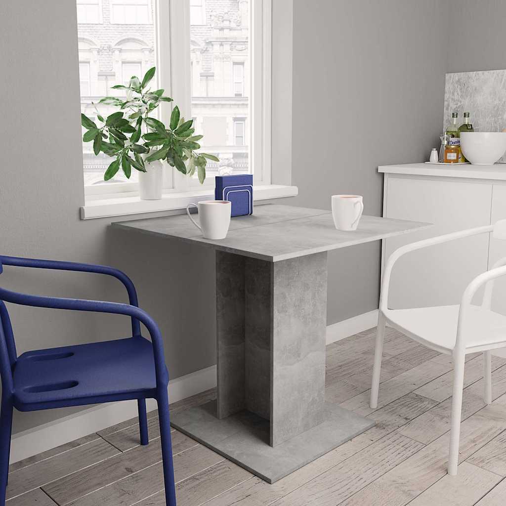 Dining table 80x80x75 cm engineered wood - concrete grey, 1 - number 1.