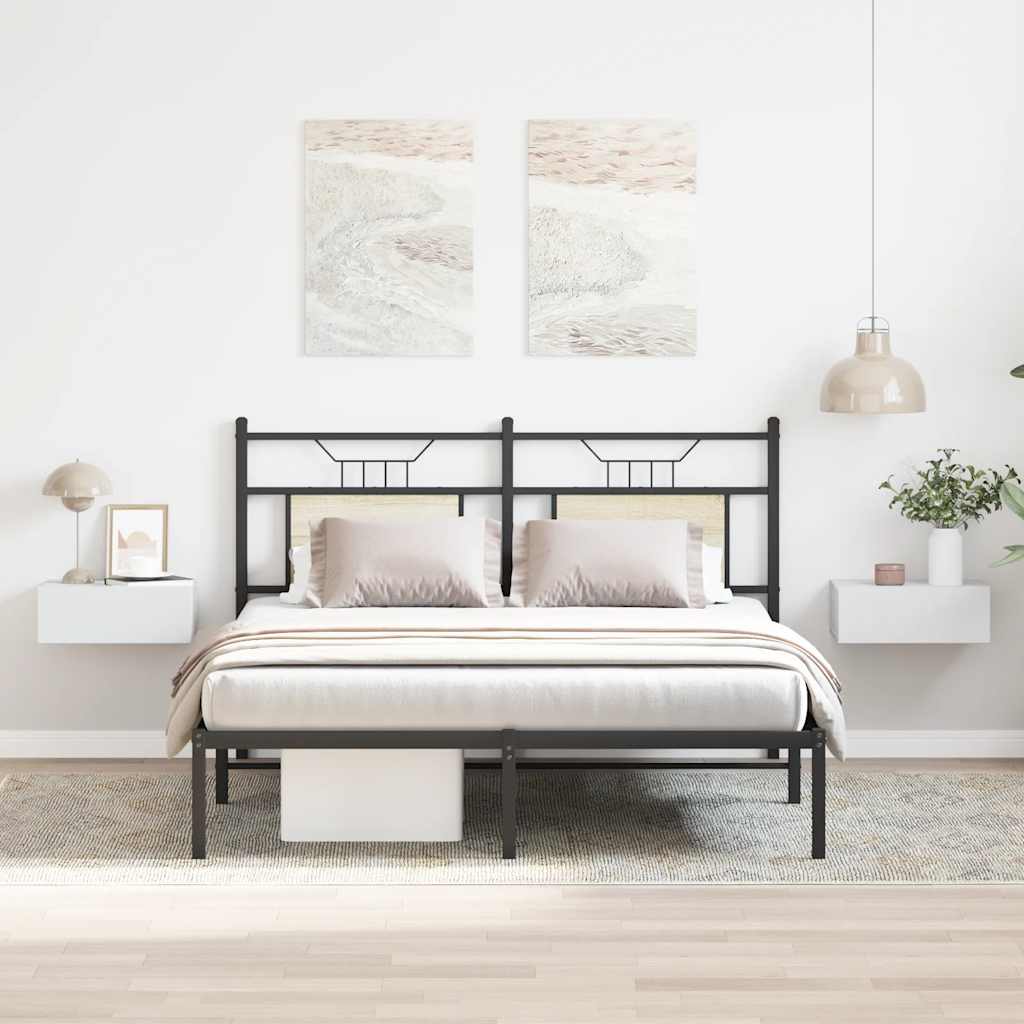 Flytande sängbord 2 st. 40 x 30 x 15 cm konstruerat trä vitt - number 1.