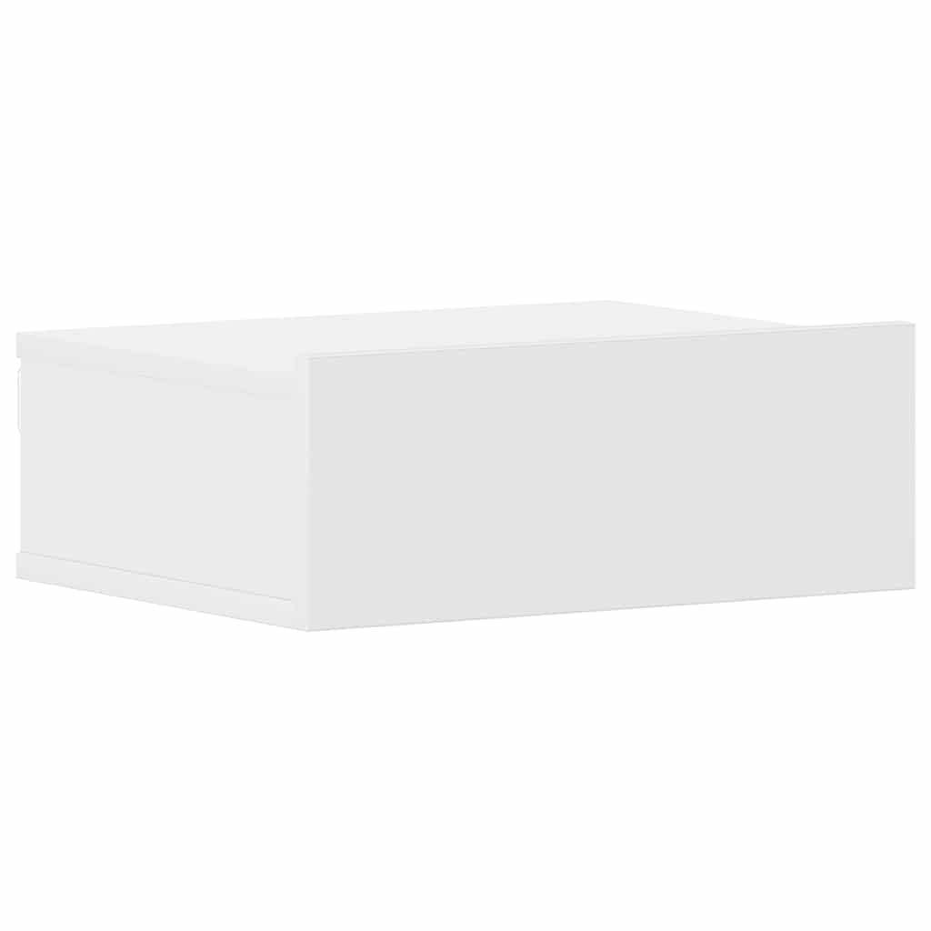 Flytande sängbord 2 st. 40 x 30 x 15 cm konstruerat trä vitt - number 5.