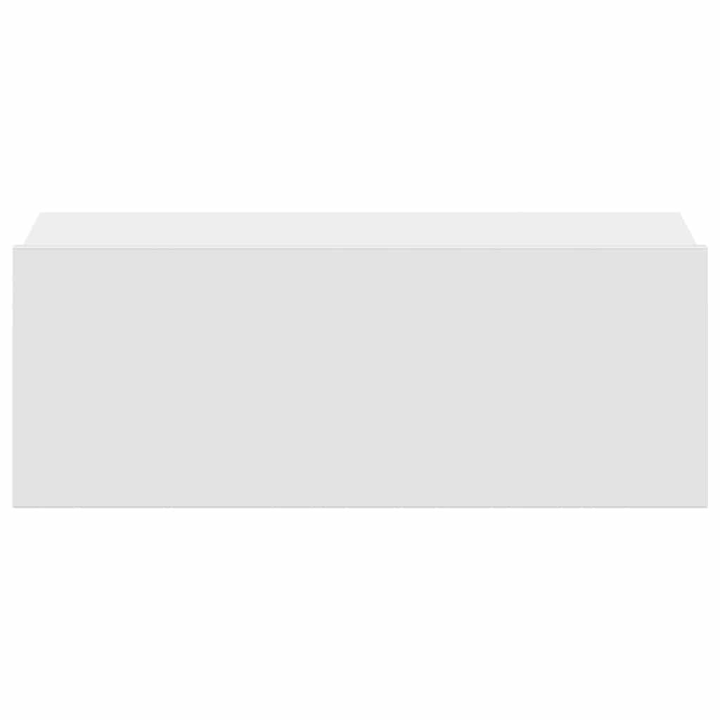 Flytande sängbord 2 st. 40 x 30 x 15 cm konstruerat trä vitt - number 7.