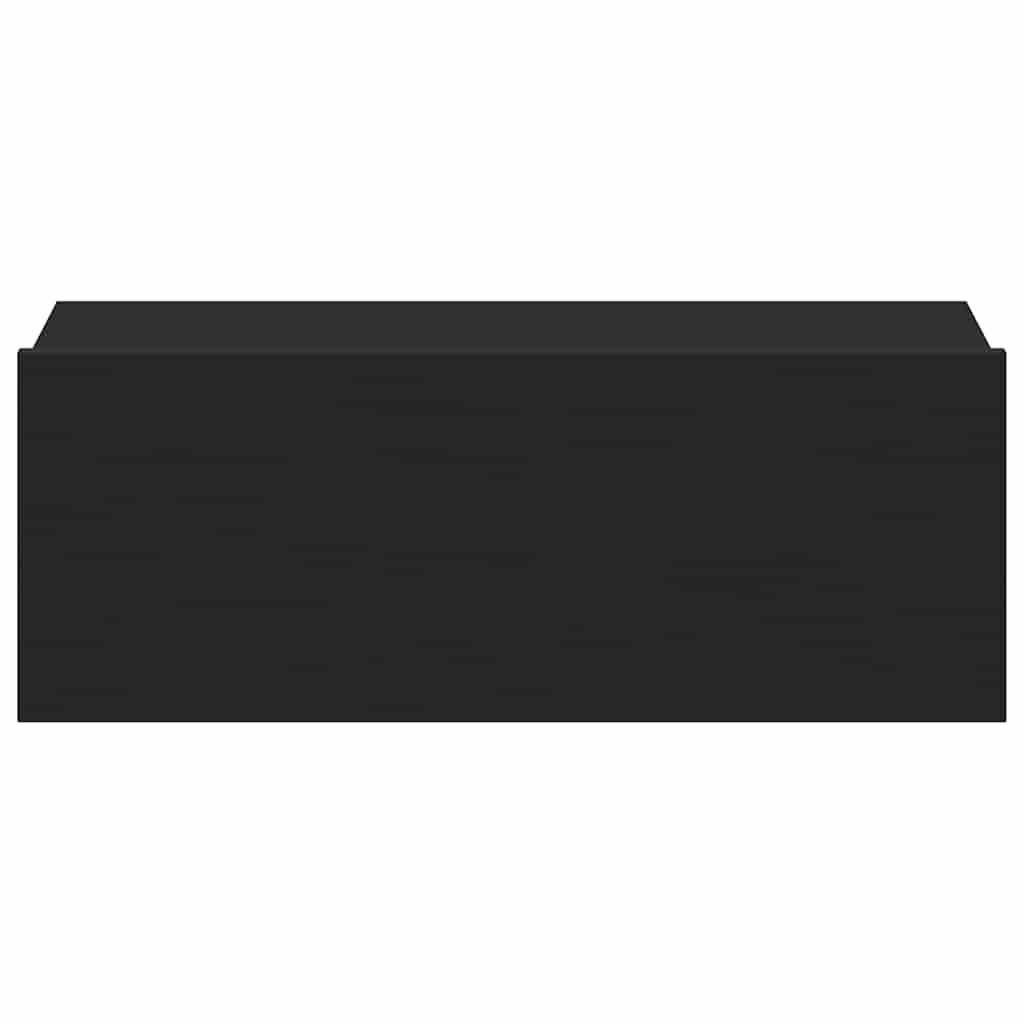 Væghængt natbord 40x30x15 cm konstrueret træ - sort, 1 - number 6.