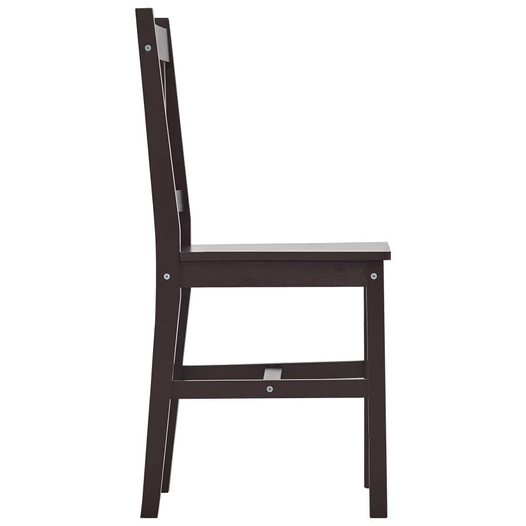 Zestaw stołowy 7 części drewno sosnowe ciemny brąz - number 7.