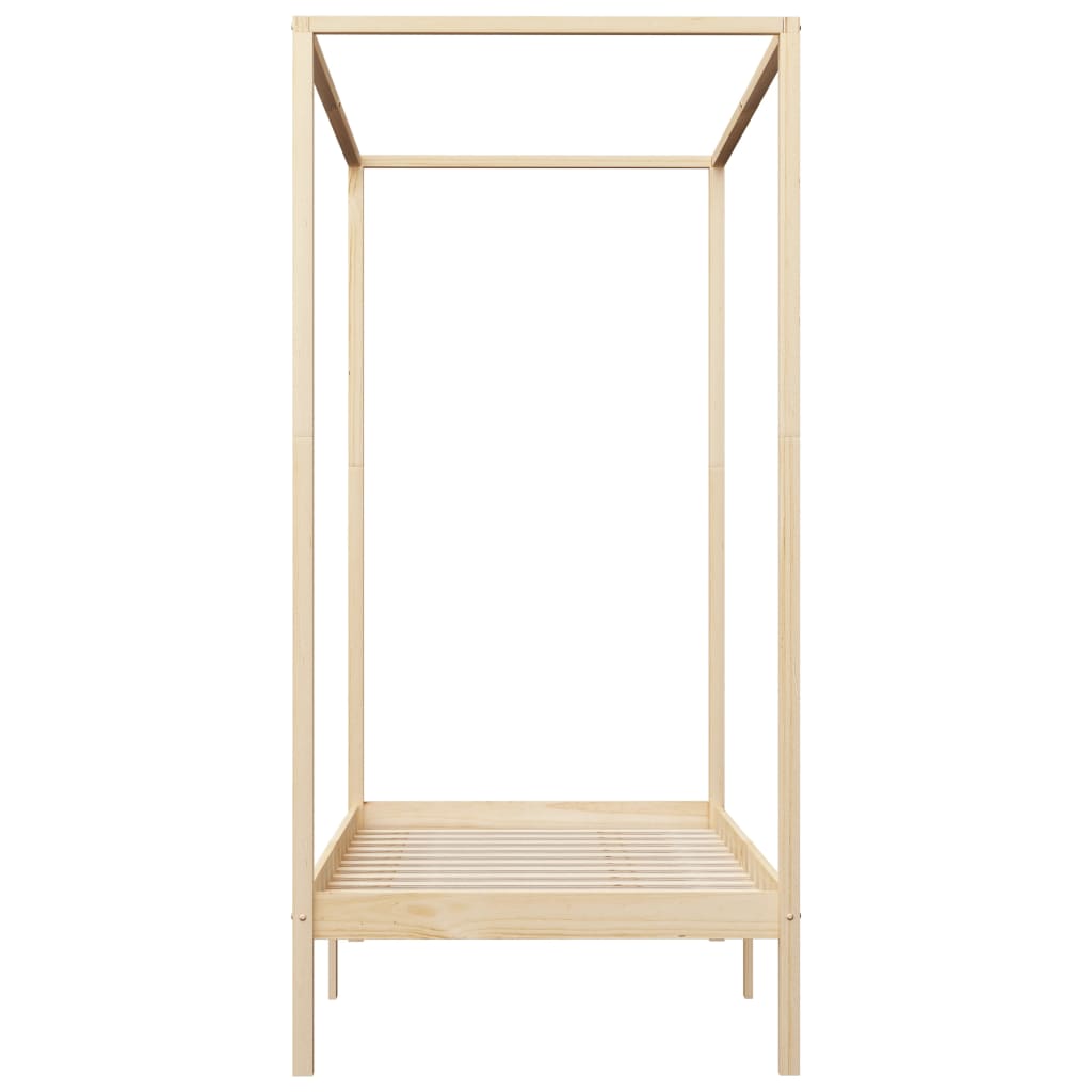 Krevetni okvir za krevet s baldahinom puna borovina - smeđa, 90 x 200 cm - number 3.