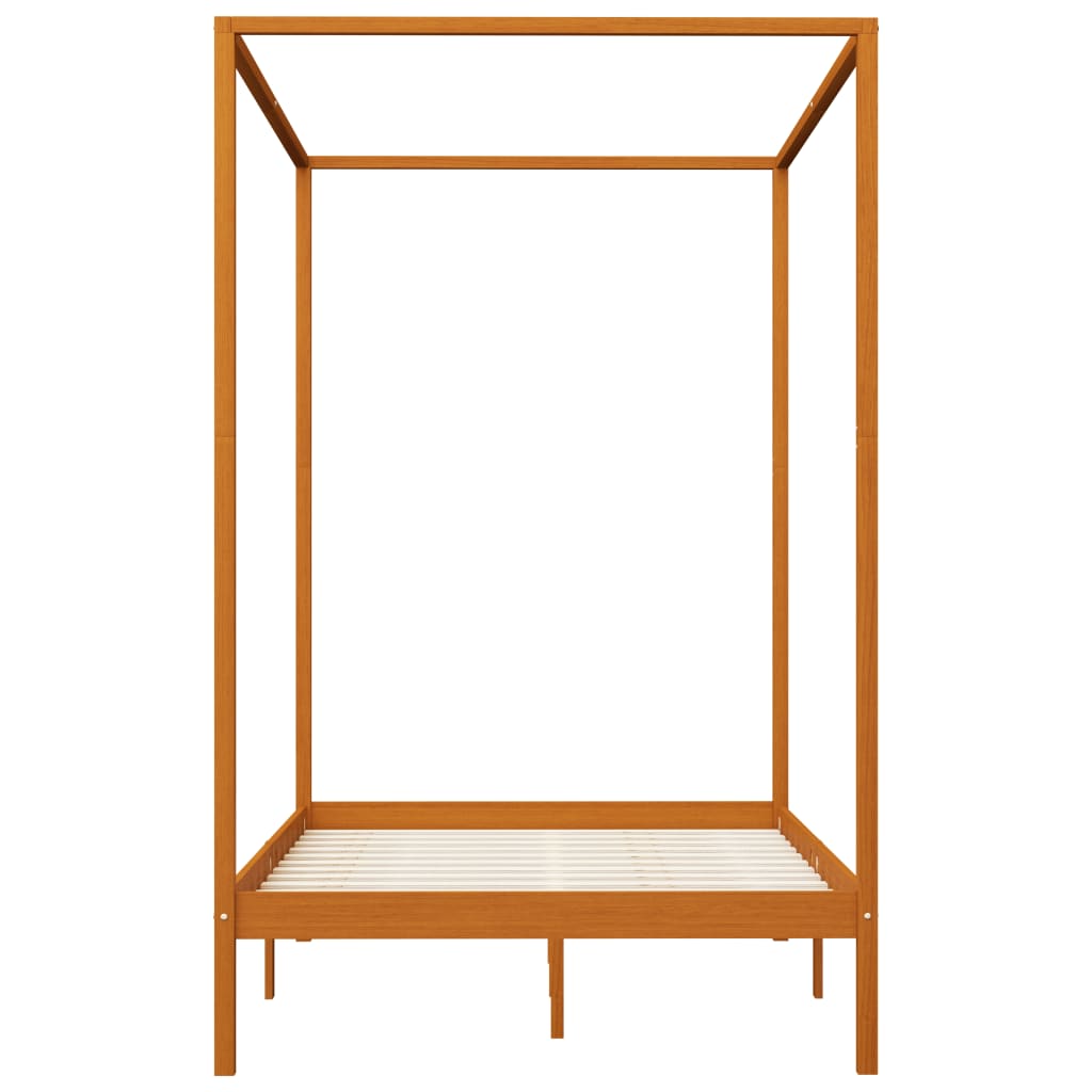 Sengestel til himmelseng 120x200 cm massivt fyrretræ gyldenbrun - number 3.