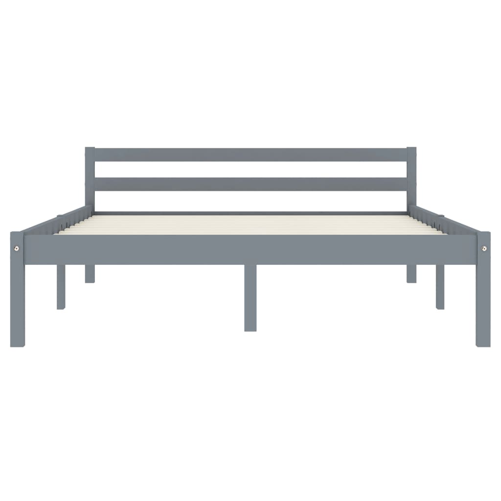 Rama łóżka sosna lita - szara, 140 x 200 cm - number 3.