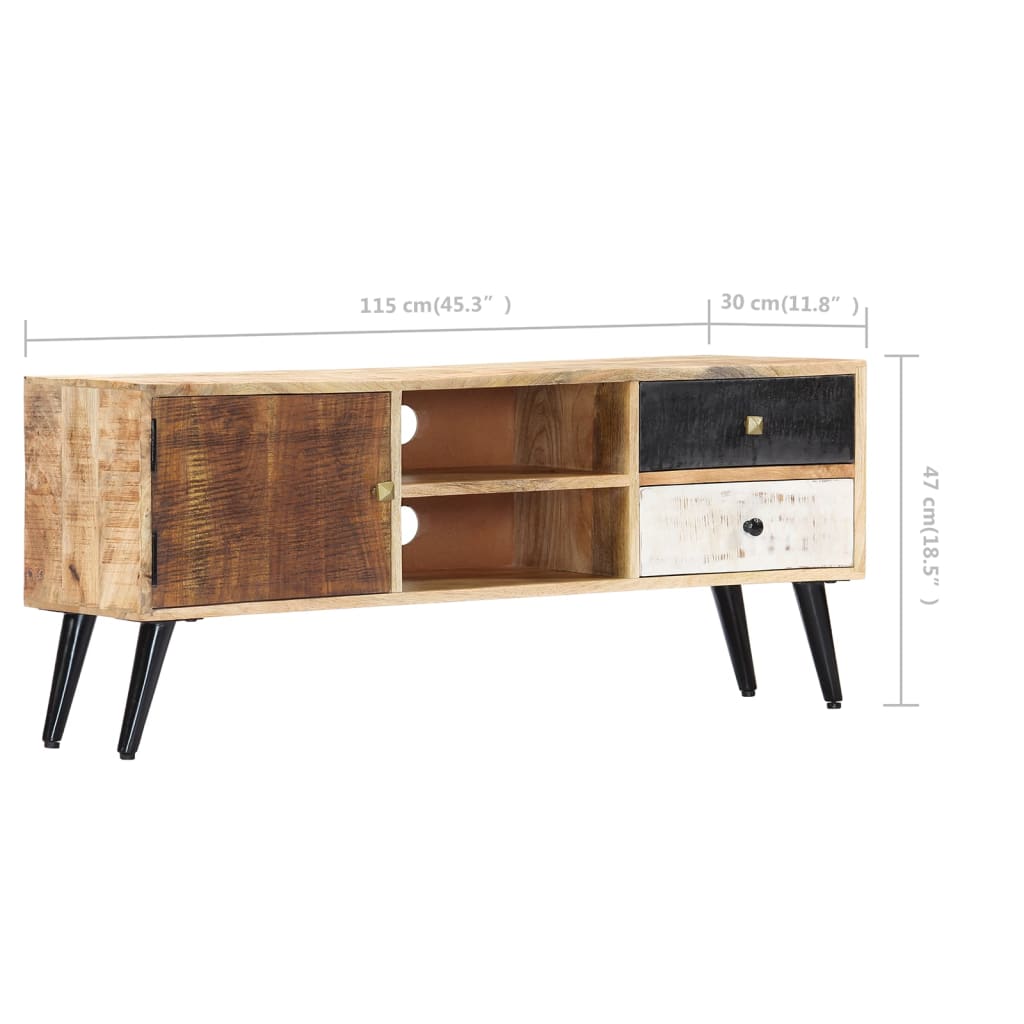 Tv cabinet 115 x 30 x 47 cm solid mango wood - number 9.