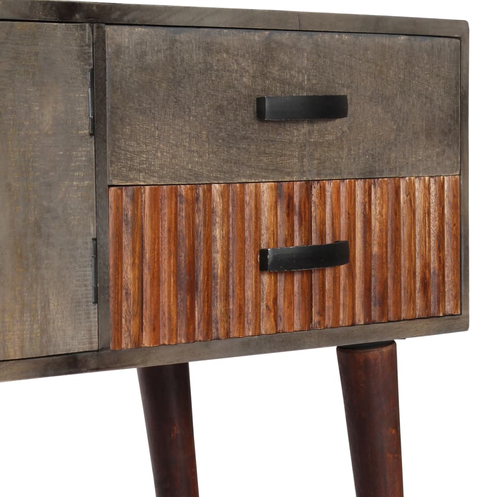 Stół konsolowy 120 x 35 x 75 cm lite drewno mango surowe szare - number 8.