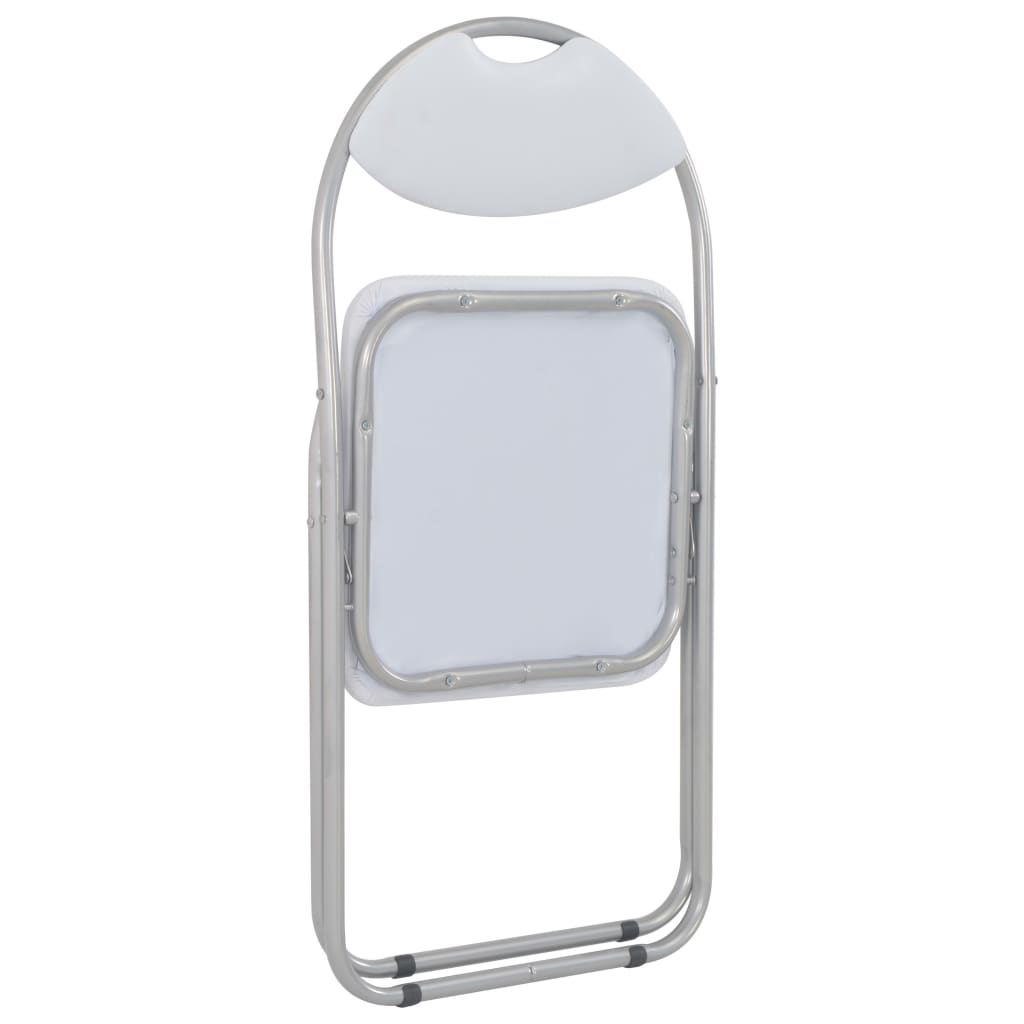 Sammenleggbare spisebordstoler 6 stk. hvitt kunstskinn - number 5.