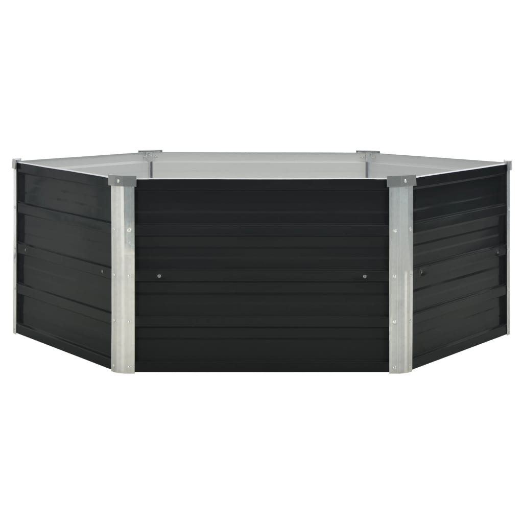 Raised planter 129x129x45 cm galvanized steel - anthracite grey, 1 - number 2.