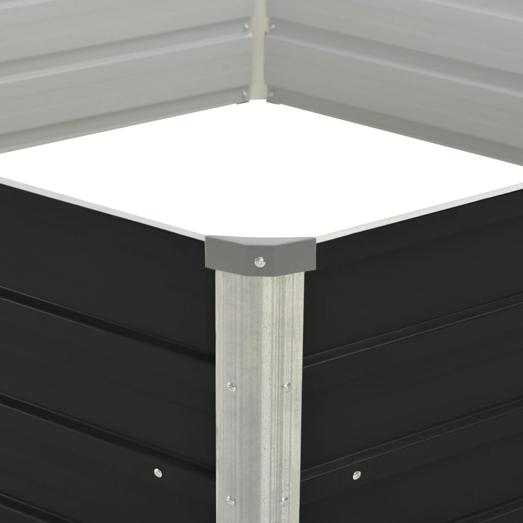 Raised planter 129x129x45 cm galvanized steel - anthracite grey, 1 - number 4.