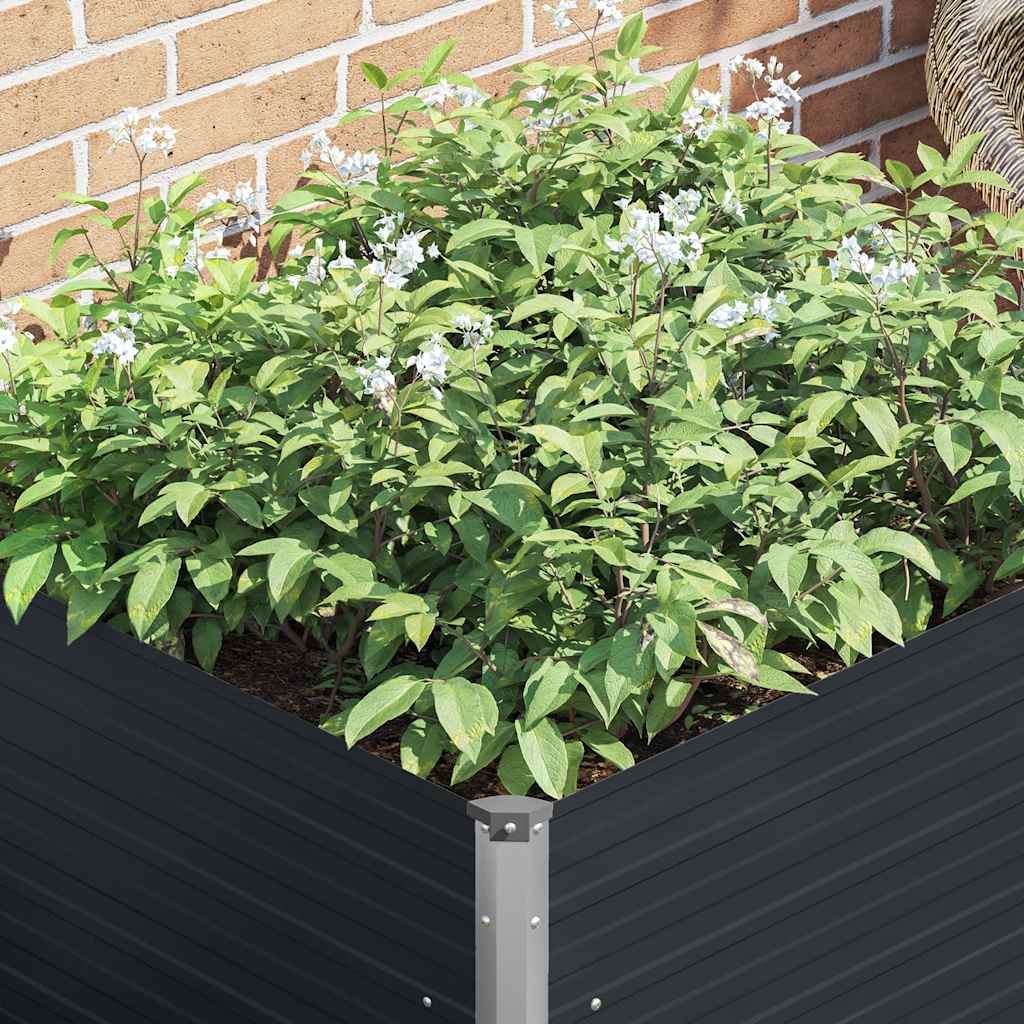 Podignuta žardinjera 100x100x77 cm pocinčani čelik antracit siva - number 3.