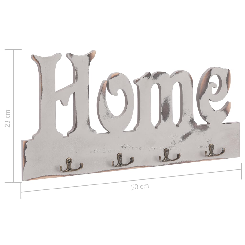 Porte-manteau mural home 50 x 23 cm - number 6.