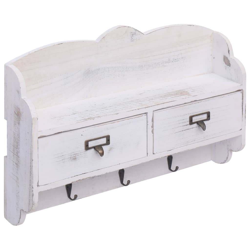 Portemanteau mural 50 x 10 x 34 cm bois blanc - number 2.