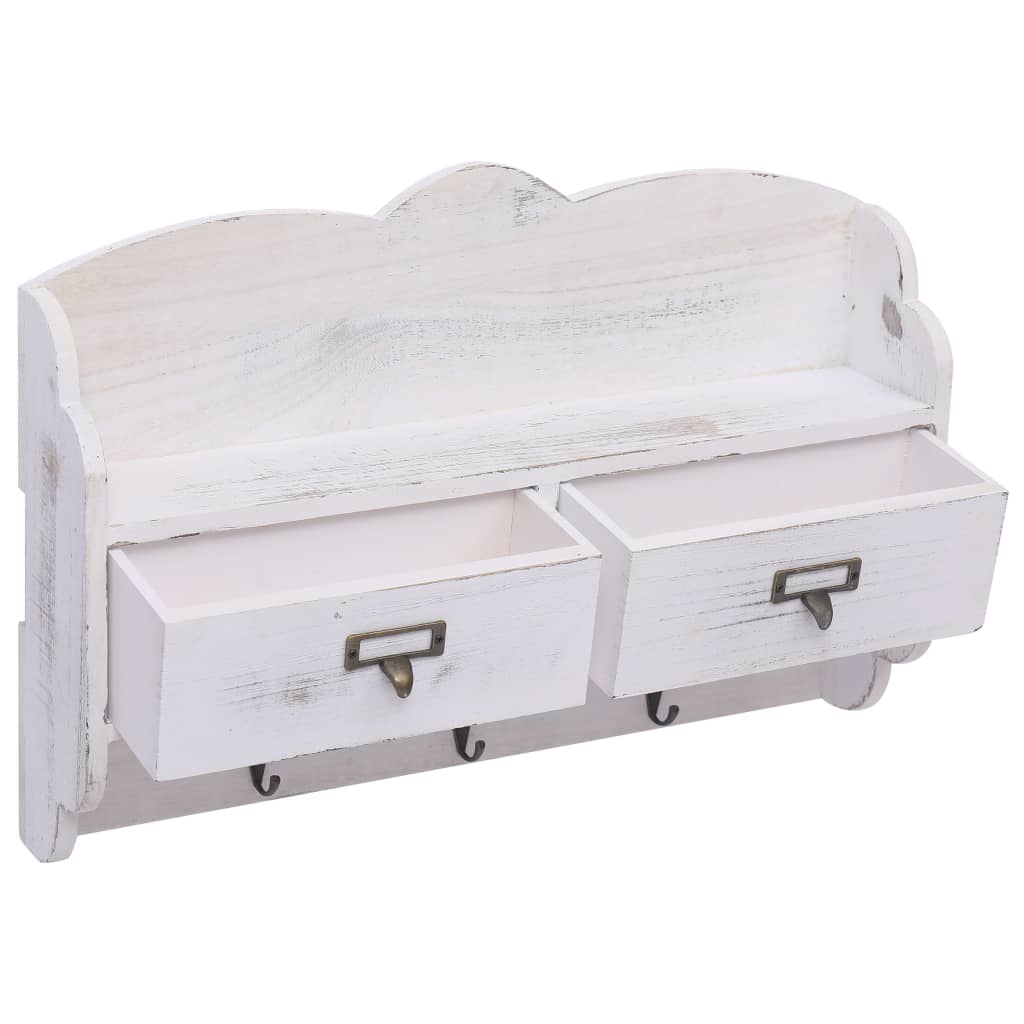 Portemanteau mural 50 x 10 x 34 cm bois blanc - number 4.